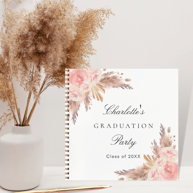 Guest book graduation pampas grass rose gold (Creator Uploaded)