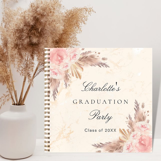 Guest book graduation pampas grass rose gold (Creator Uploaded)