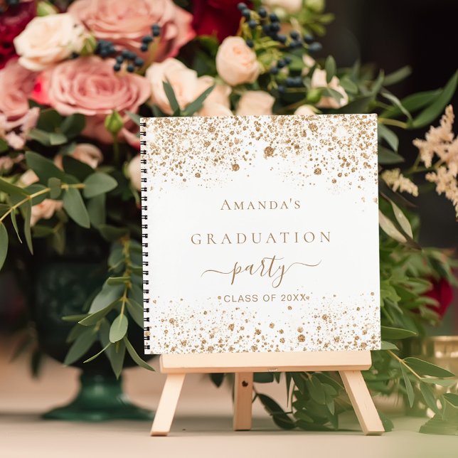 Guest book graduation white gold glitter 2025 (Creator Uploaded)