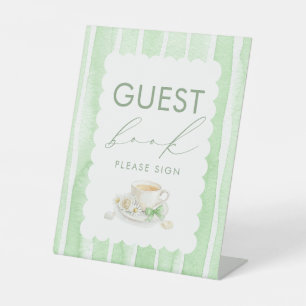 Guest Book Green Baby Shower Table Sign