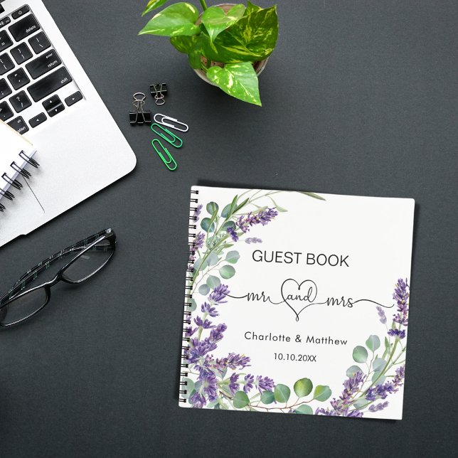 Guest book lavender eucalyptus mr mrs wedding  (Creator Uploaded)