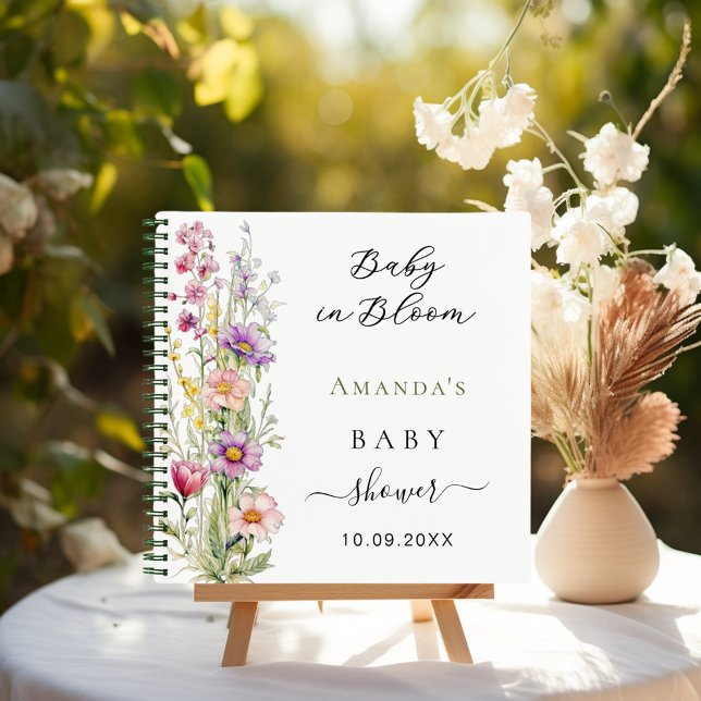 Guest book Love in bloom pink purple Baby Shower (Creator Uploaded)
