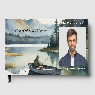 Guest Book Memorial Fisherman Fishing Fish
