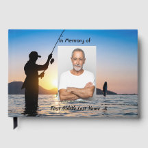 Guest Book Memorial Fisherman Fishing Fish