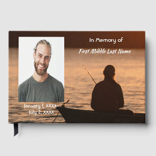 Guest Book Memorial Fisherman Fishing Fish