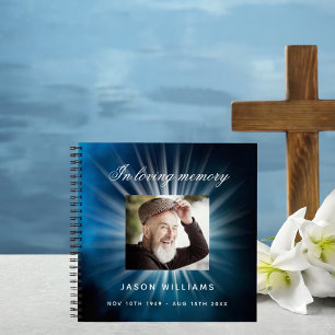 Guest book memorial funeral blue sky photo