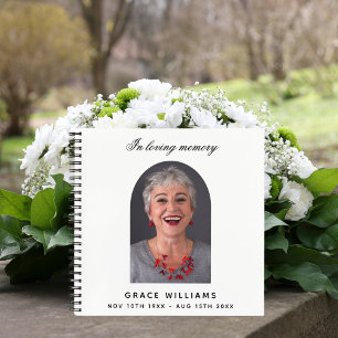 Guest book memorial funeral white arch photo