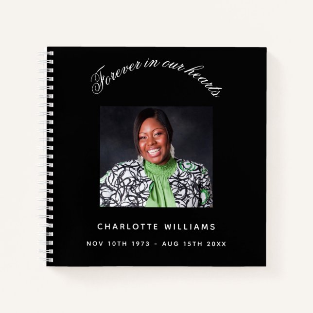 Guest book memorial photo black white (Front)