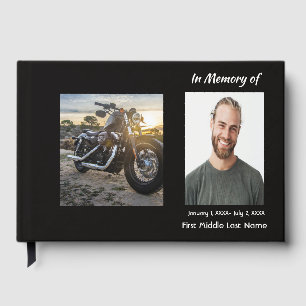 Guest Book Memorial Photo Custom Motorcycle Biker