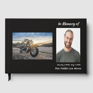 Guest Book Memorial Photo Custom Motorcycle Biker