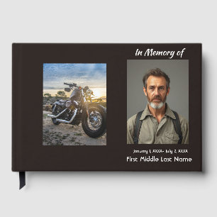Guest Book Memorial Photo Custom Motorcycle Biker