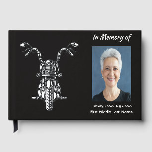 Guest Book Memorial Photo Custom Motorcycle Biker
