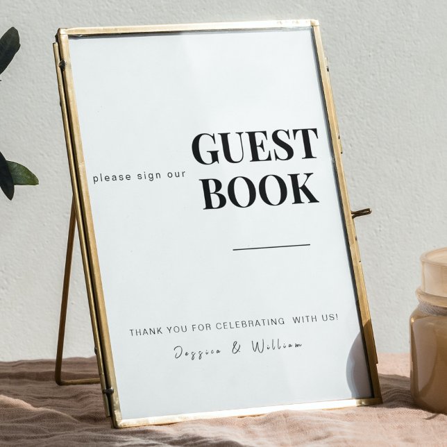 Guest book | Modern Minimal  Wedding Signage Sign (Creator Uploaded)