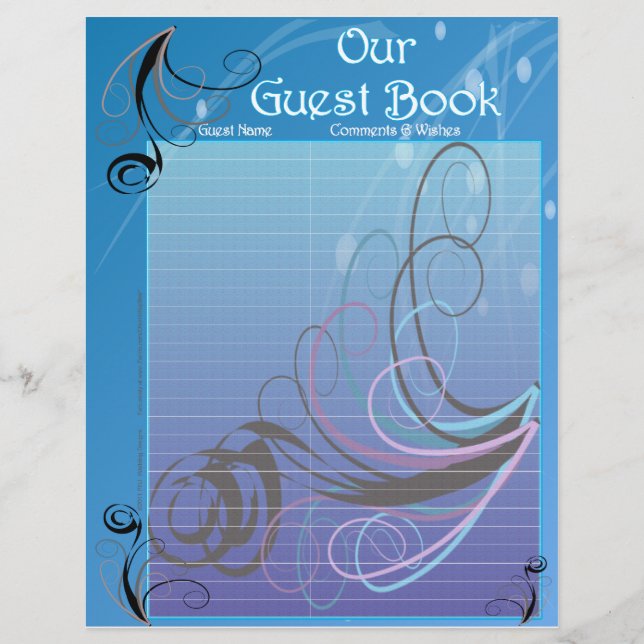 Guest Book Pages for Wedding Album (Front)