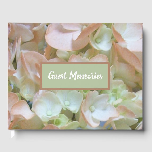 Guest Book - Peach Hydrangea (Front)