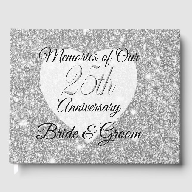 Guest Book - Personalise 25th Anniversary Keepsake (Front)