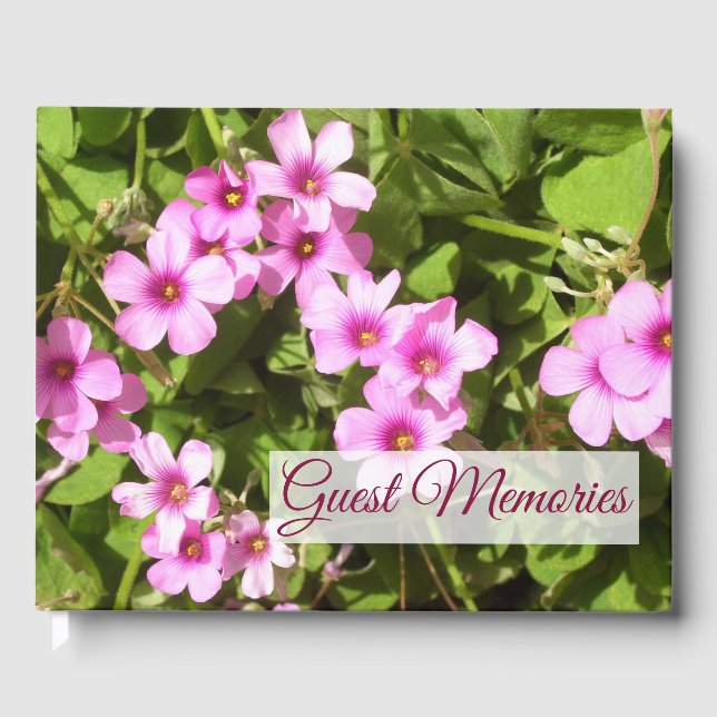 Guest Book - Pink Flowering Shamrocks (Front)
