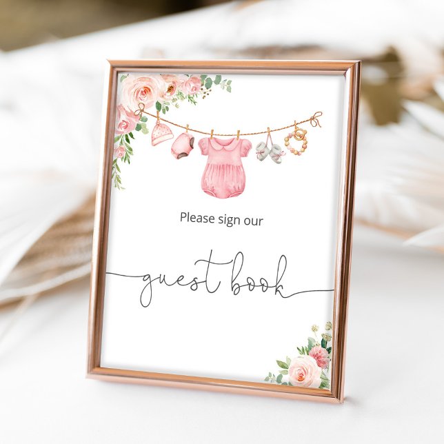 Guest book sign Baby girl clothes decor (Creator Uploaded)