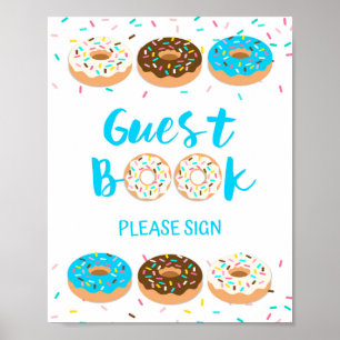 Guest Book Sign Blue Doughnut Sprinkle Sign