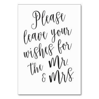 Guest Book Sign Table Number