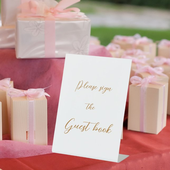 Guest book sign wedding gold script (Creator Uploaded)