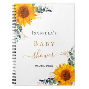 Guest book sunflowers eucalyptus baby shower