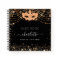 Guest book Sweet 16 black gold masquerade glitter