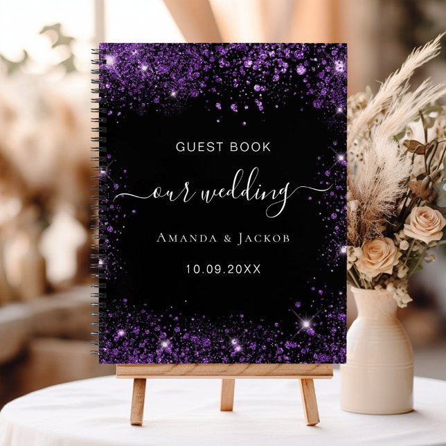 Guest book wedding black purple  (Creator Uploaded)
