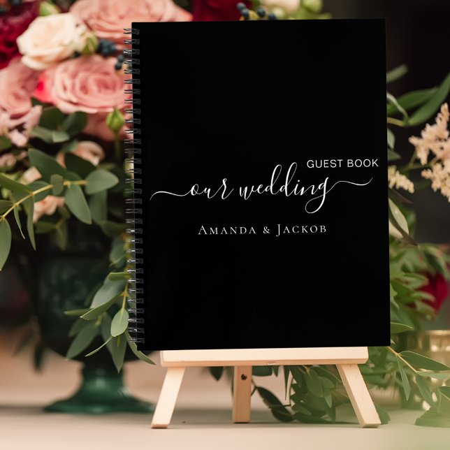 Guest book wedding black white name (Creator Uploaded)
