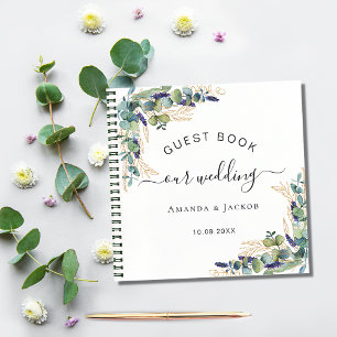 Guest book wedding eucalyptus greenery