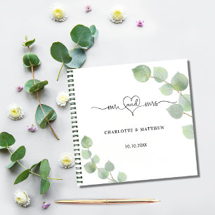 Guest book wedding eucalyptus greenery elegant