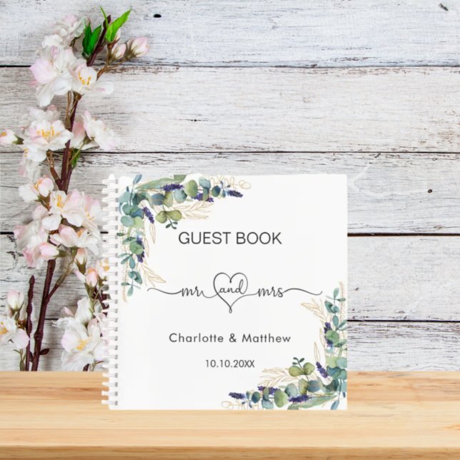 Guest book wedding eucalyptus greenery mr mrs (Creator Uploaded)