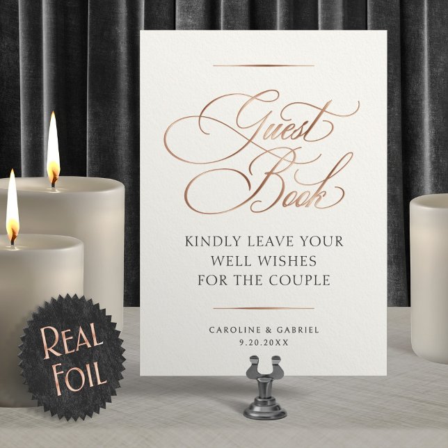 Guest Book Wedding Foil Table Sign (Creator Uploaded)