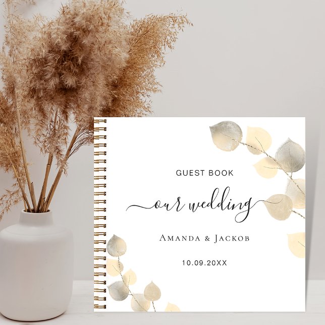 Guest book wedding golden eucalyptus script (Creator Uploaded)