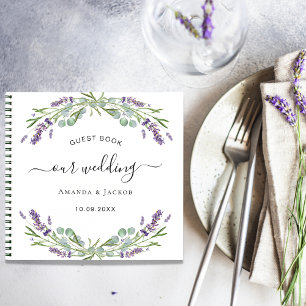 Guest book wedding lavender eucalyptus