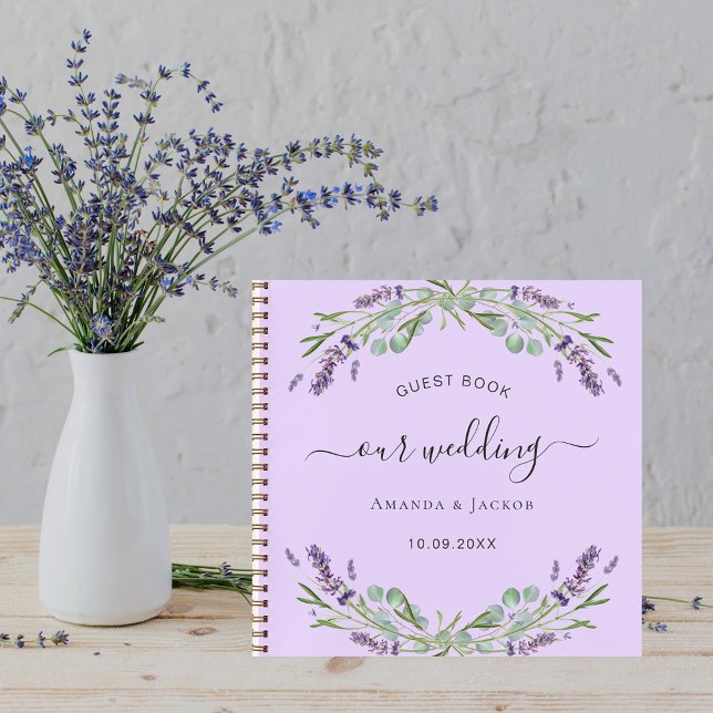 Guest book wedding lavender eucalyptus violet (Creator Uploaded)