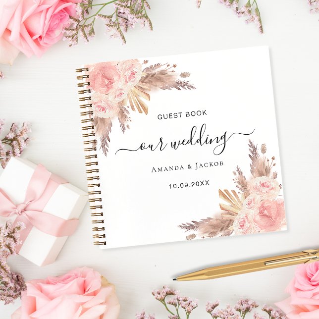 Guest Book Wedding pampas grass rose gold (Creator Uploaded)