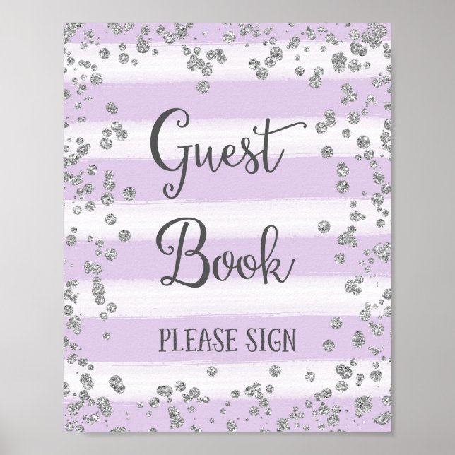 Guest Book Wedding Poster Print (Front)