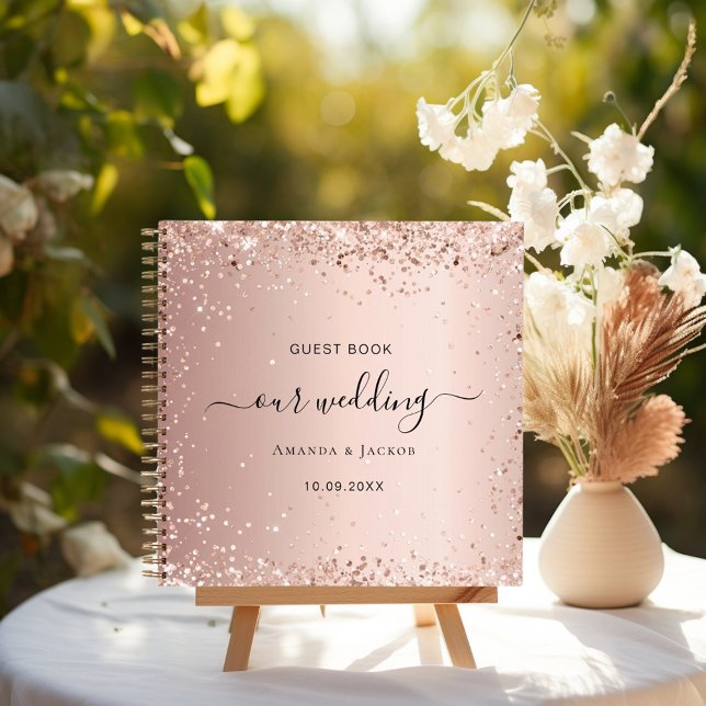 Guest book wedding rose gold script (Creator Uploaded)