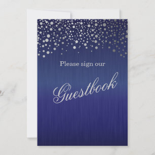 Guest Book Wedding Sign - Dark Blue