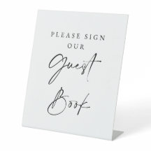 Guest Book Wedding Sign Minimalist Elegant Script