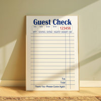 Guest Check art, Retro Diner Guest Check Poster