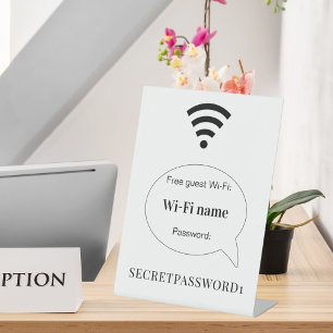 Guest customer wifi network password  pedestal sign