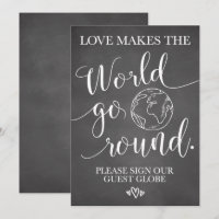 Guest Globe Wedding Table Sign
