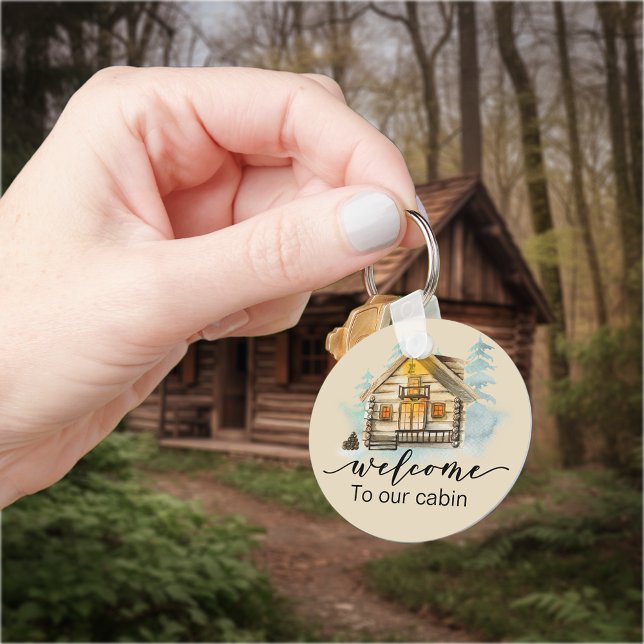 Guest House Rental Property Vacation Cabin Welcome Key Ring (Creator Uploaded)