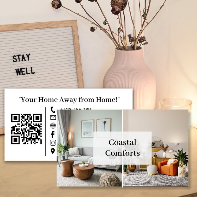Guest House Vacation Rental QR Code Business Card (Creator Uploaded)