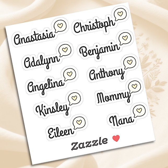 Guest List 10 Names Funny Fun Yellow Speech Bubble (Creator Uploaded)