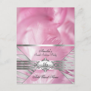Guest Name Cards Pink Sweet 16