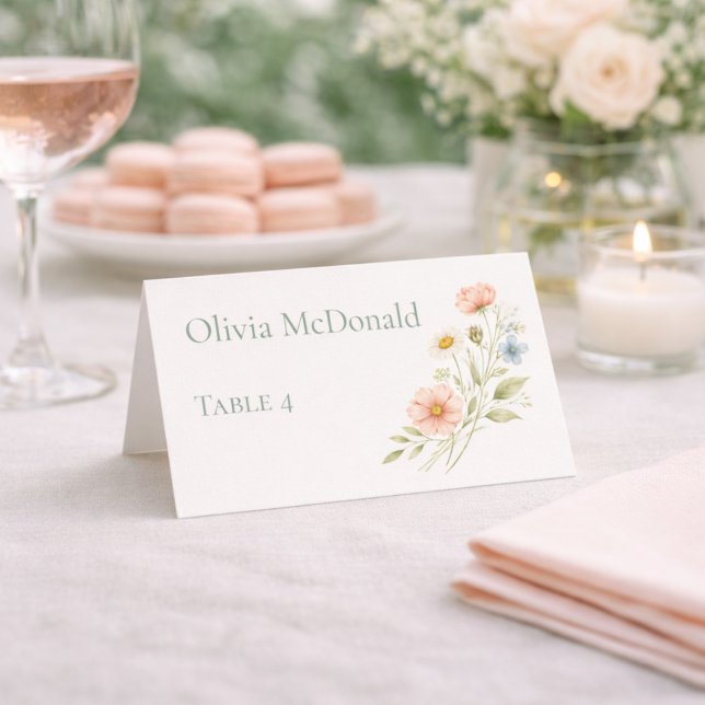 Guest Name Event Wildflower Garden Place Card (Creator Uploaded)