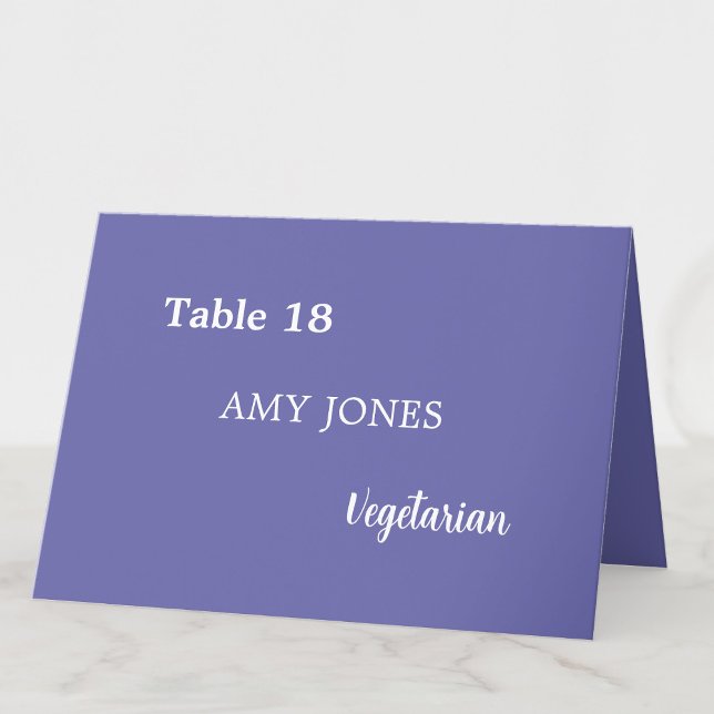 Guest Name Meal Choice Lavender Place Card (Creator Uploaded)